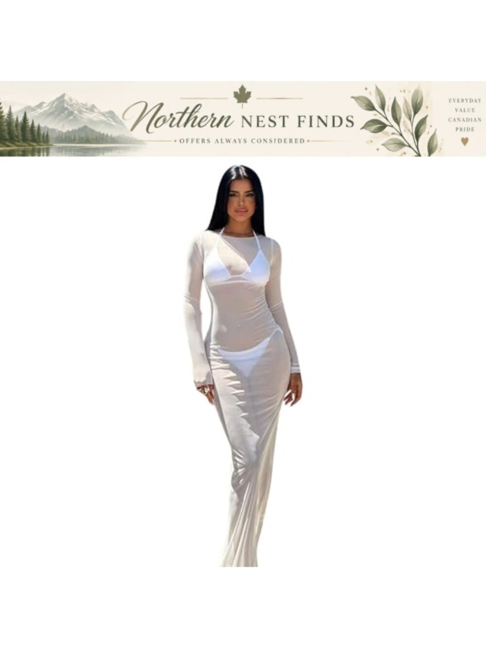 Sheer Mesh Off Shoulder Bodycon Maxi Dress Long Sleeve Club Coverup